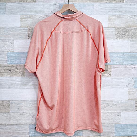 RHONE Delta Pique Mesh Performance Tech Golf Polo Shirt Orange Mens XXL 2XL - Picture 3 of 6